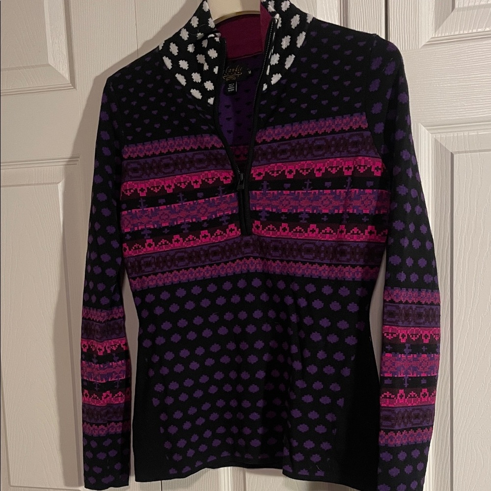 Stylish Cowl Neck Sweater in Purple and Pink